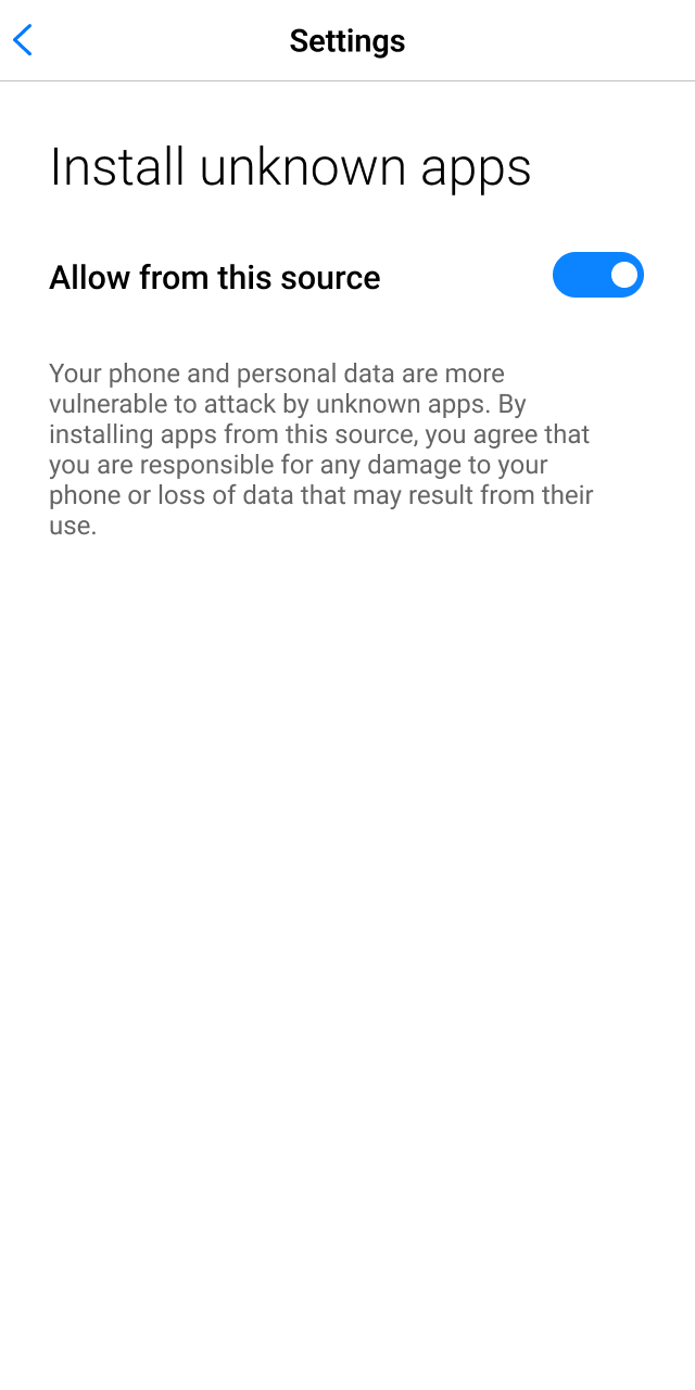 Allow installation from unknown sources for your JeetCity Android app setup.