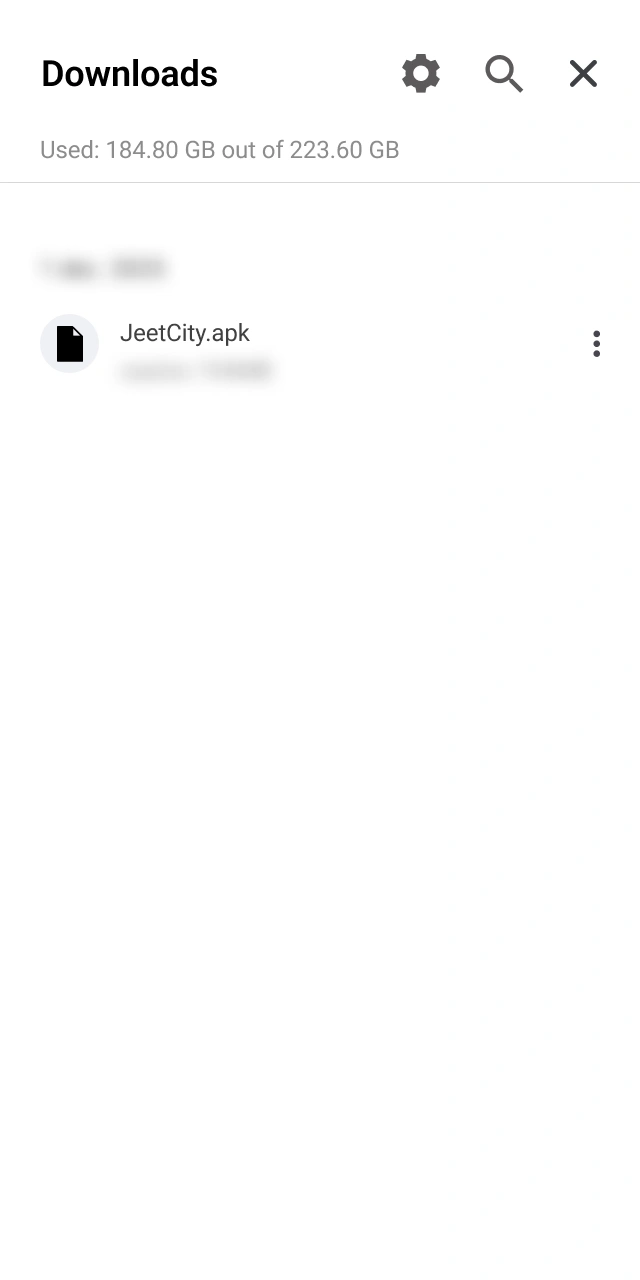 Find and open the downloaded JeetCity Android app file.