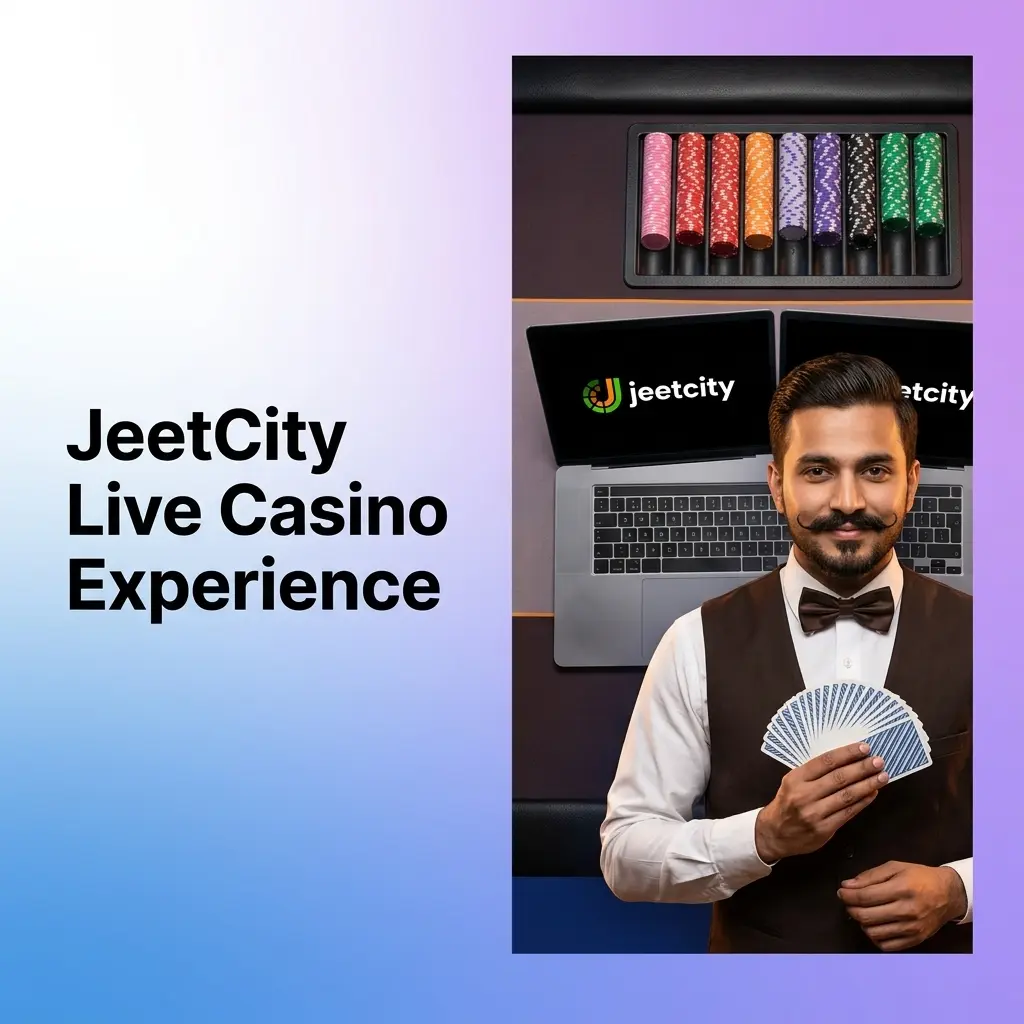 JeetCity live casino HD studio with real dealer managing roulette, blackjack, and baccarat tables via multi-camera stream
