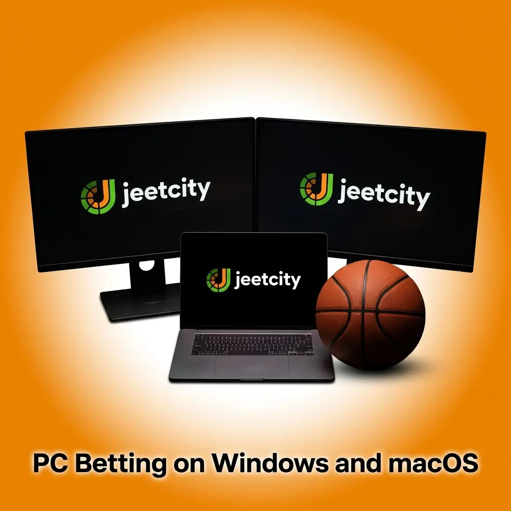 JeetCity PC betting interface on Windows and macOS via browser, no download required for full account access