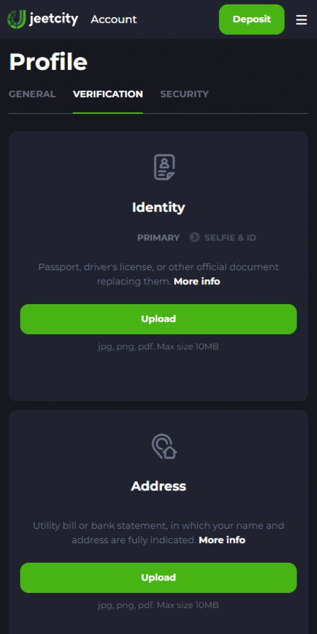 Fill out profile fields to finalize your JeetCity account registration.